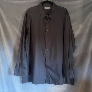 Black French Cuff 100% Cotton Dress Shirt Men's Custom XX-Large - Used